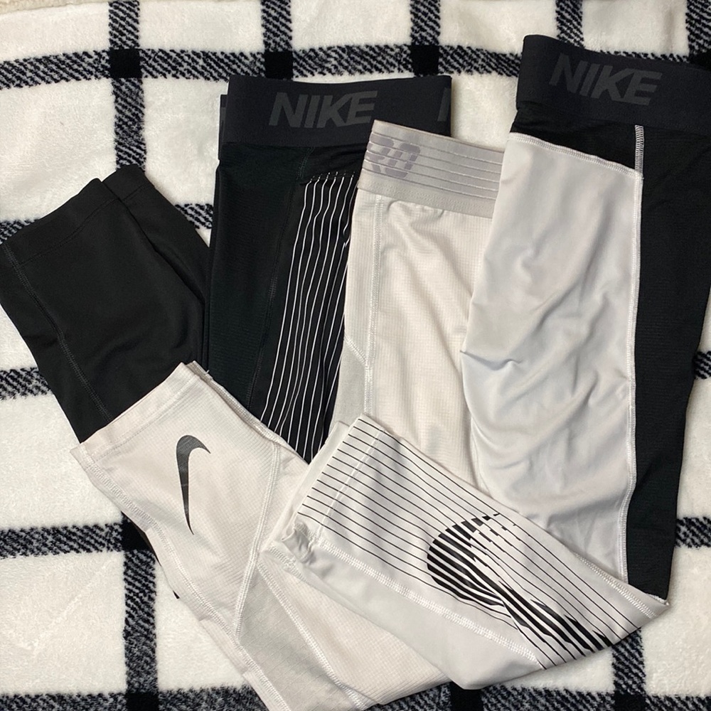 Nike Pro Dri-Fit Mens 3/4 Tights -Black & White Collection